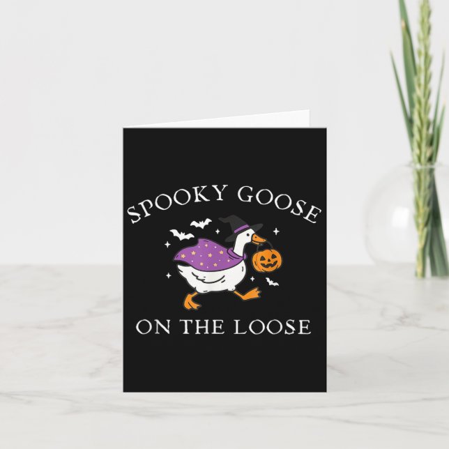 Soky Goose On The Loose Funny Silly Goose Hallowee Card (Front)