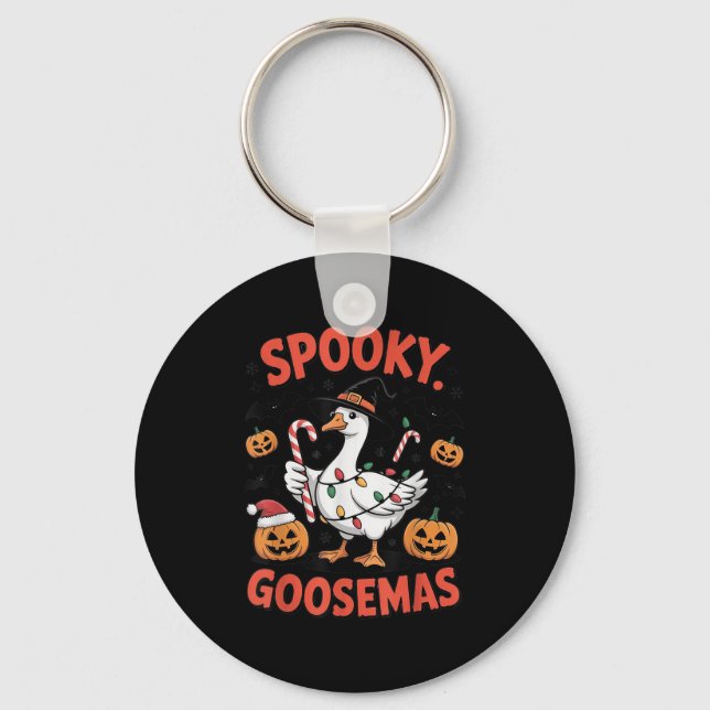 Soky Goosemas Funny Goose Halloween Christmas Cost Key Ring (Front)