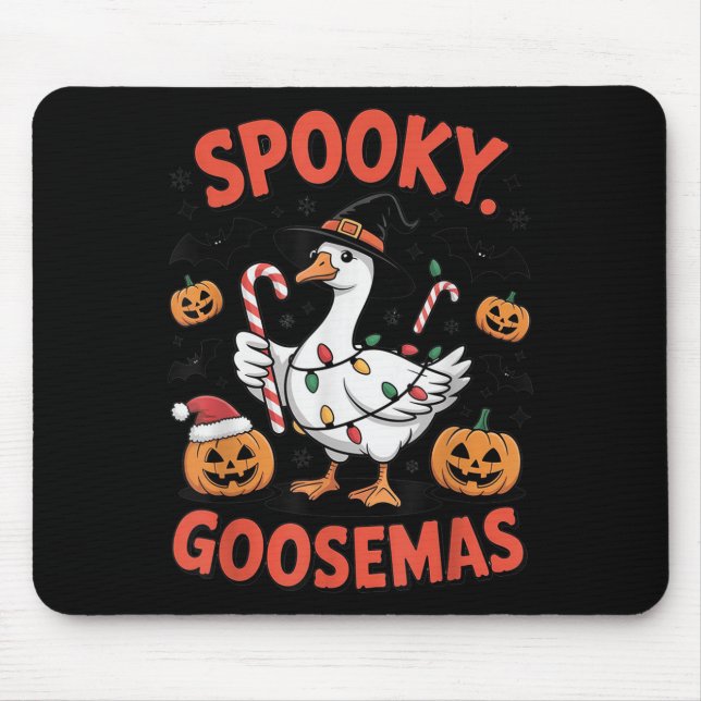 Soky Goosemas Funny Goose Halloween Christmas Cost Mouse Pad (Front)