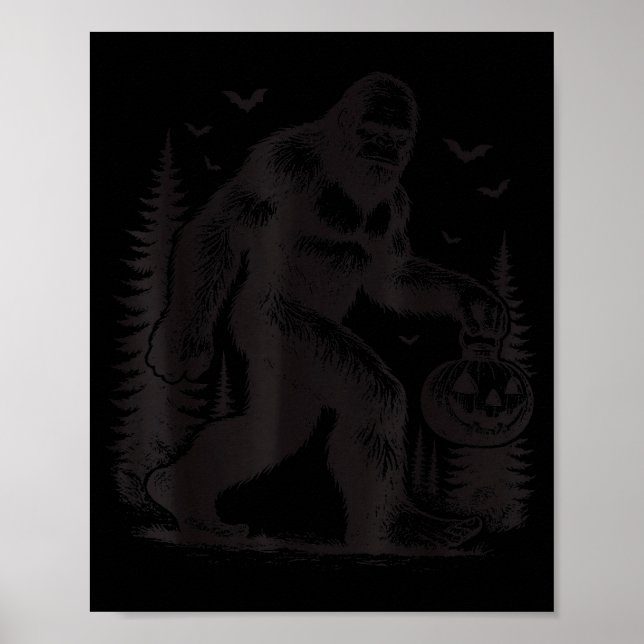 Soky Halloween Bigfoot Pumskin Shirt Men Women  Poster (Front)