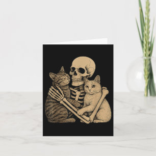 Soky Halloween Cute Cat Hugging Skeleton Card