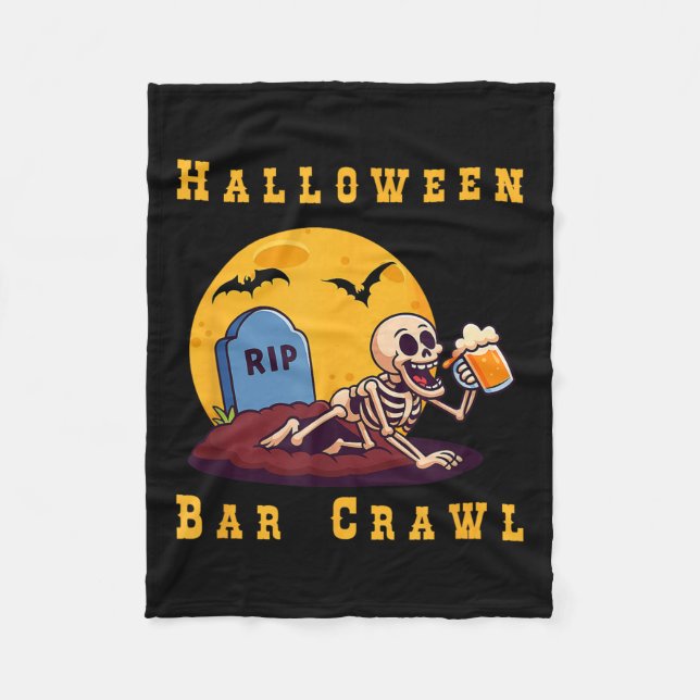 Soky Halloween Skeleton Bar Hopper  Fleece Blanket (Front)