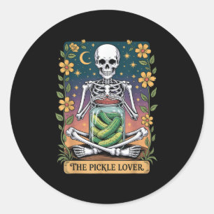 Soky Halloween Skeleton Holding Ckle Lover Tarot C Classic Round Sticker
