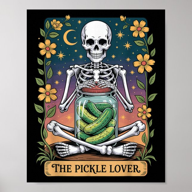Soky Halloween Skeleton Holding Ckle Lover Tarot C Poster (Front)