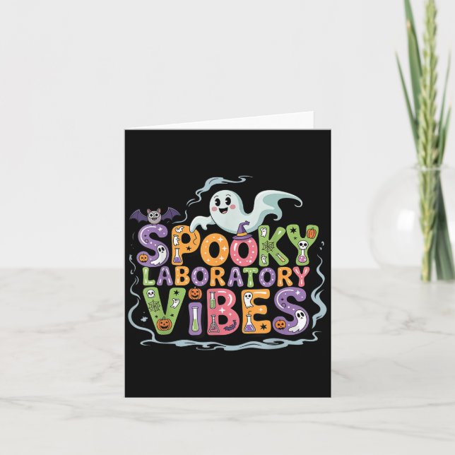 Soky Laboratory Vibes Ghost Halloween Scientist La Card (Front)