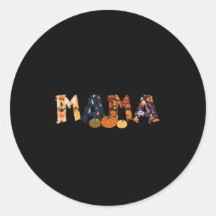 Soky Mama Groovy Retro Ghost Halloween Soky Mom Mo Classic Round Sticker