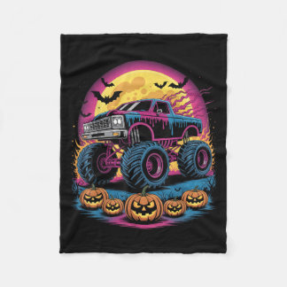 Soky Monster Truck Drip Pumpkin Halloween Toddler  Fleece Blanket