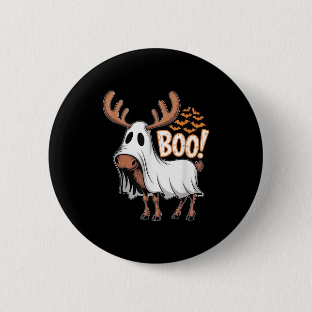 Soky Moose Ghost Boo Costume Halloween Party  6 Cm Round Badge (Front)