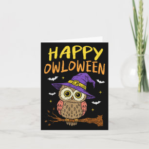 Soky Owl Happy Owloween Witch Funny Halloween Bird Card