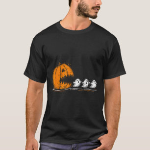 Soky Pumpkin Chasing Cute Ghosts Halloween Parade  T-Shirt
