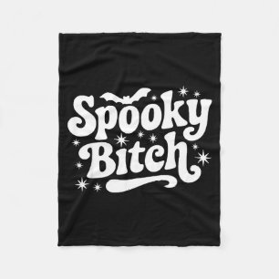 Soky Retro Halloween Witch Quote Saying Bats Gift Fleece Blanket