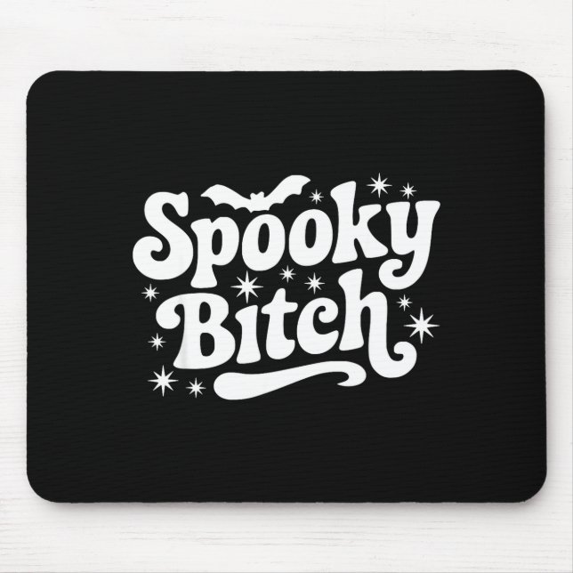 Soky Retro Halloween Witch Quote Saying Bats Gift  Mouse Pad (Front)
