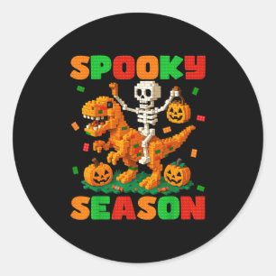 Soky Season Building Brick Skeleton Dinosaur Kids Classic Round Sticker