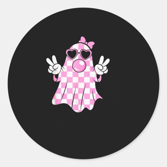 Soky Season Ghost Halloween Retro Groovy Women Gir Classic Round Sticker (Front)