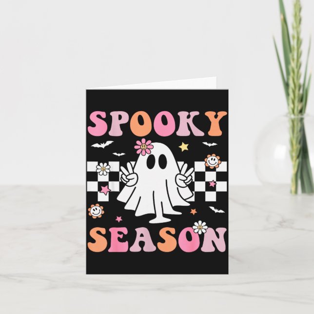 Soky Season Happy Halloween Retro Ghost Soky Women Card (Front)