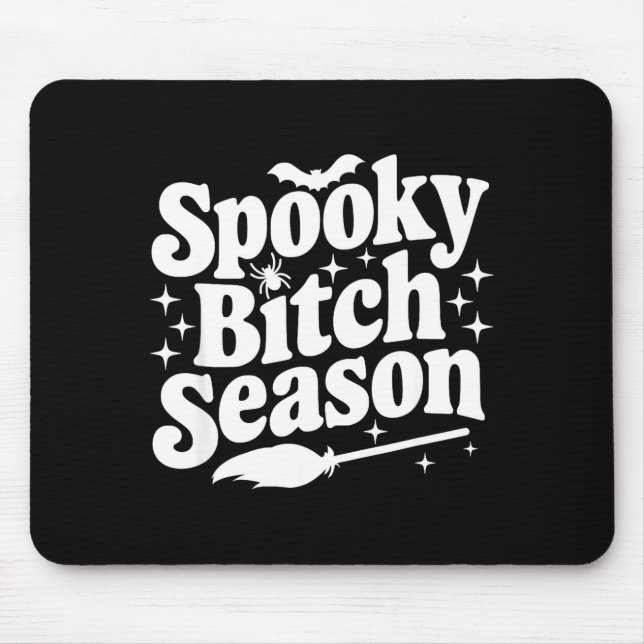 Soky Season Retro Halloween Witch Quote Saying Gif Mouse Pad (Front)