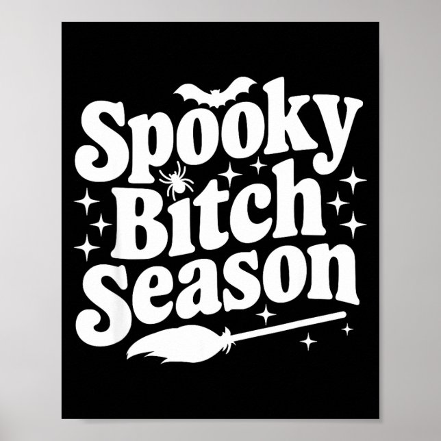 Soky Season Retro Halloween Witch Quote Saying Gif Poster (Front)