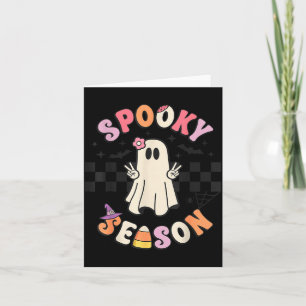 Soky Season Retro Happy Halloween Ghost Women Todd Card