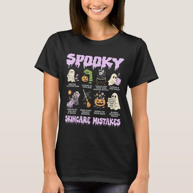 Soky Skincare Mistakes Funny Halloween Beauty Gift T-Shirt (Front)