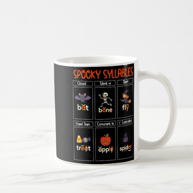 Soky Syllables Halloween Teacher Educational Phoni Coffee Mug (Right)