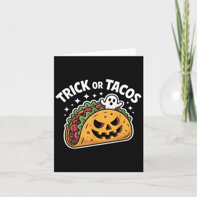 Soky Taco Jack-o-lantern Halloween Mexican Food Lo Card (Front)