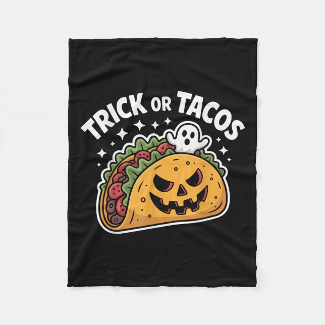 Soky Taco Jack-o-lantern Halloween Mexican Food Lo Fleece Blanket (Front)