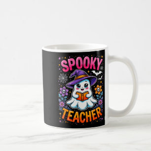 Soky Teacher Cute Ghost Reading Book Funny Hallo  Coffee Mug