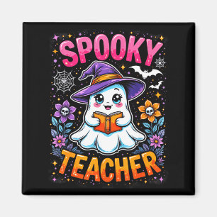 Soky Teacher Cute Ghost Reading Book Funny Hallo  Magnet