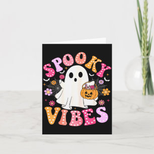 Soky Vibes Ghost Retro Groovy Halloween Women Girl Card