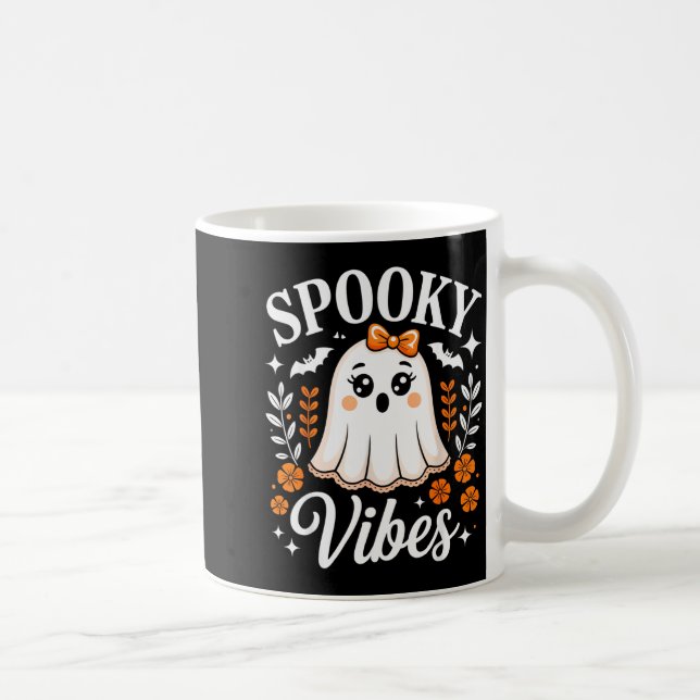 Soky Vibes Ghost Retro Groovy Halloween Women Girl Coffee Mug (Right)