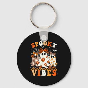 Soky Vibes Ghost Retro Groovy Halloween Women Girl Key Ring