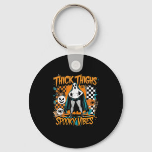 Soky Vibes Thick Thighs Cute Ghost Humour  Key Ring