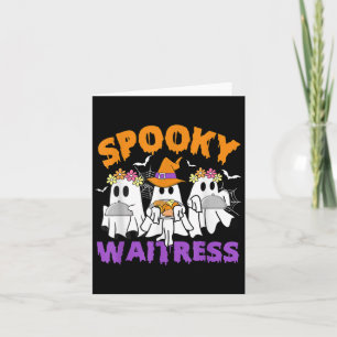 Soky Waitress Funny Ghost Halloween Card