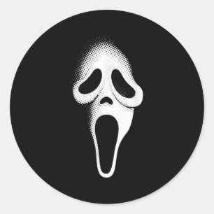 Soky Y Ghost Face Horror Party Mask Halloween Cost Classic Round Sticker