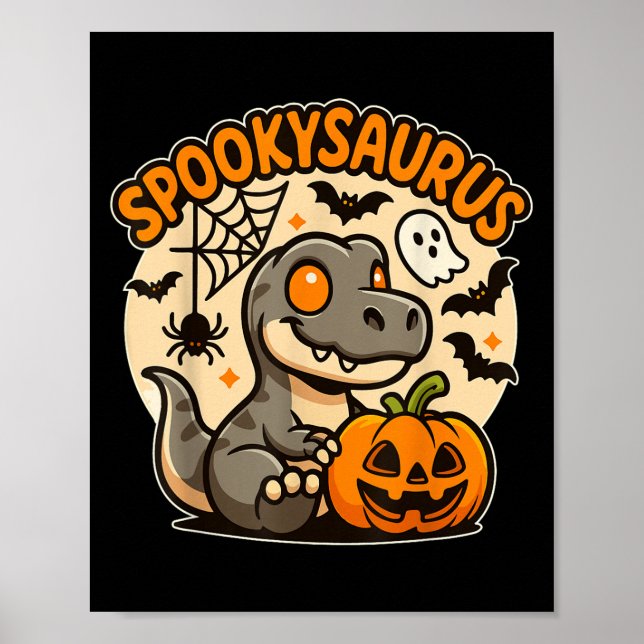 Sokysaurus Kids Halloween Dinosaur Kids Toddler Bo Poster (Front)