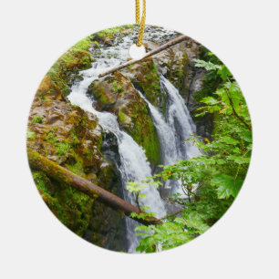 Sol Duc Falls II at Olympic National Park Ceramic Ornament