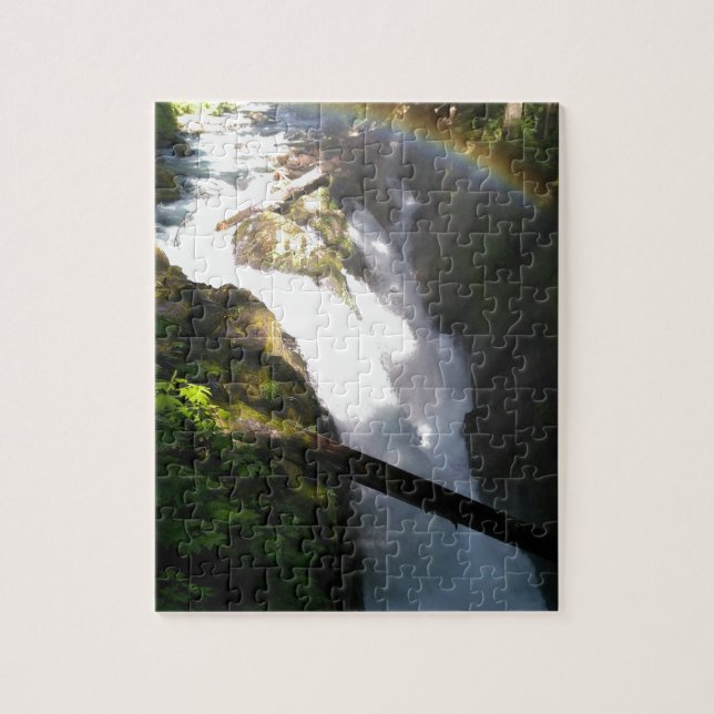 Sol Duc Falls Olympic National Square Tile Jigsaw Puzzle (Vertical)