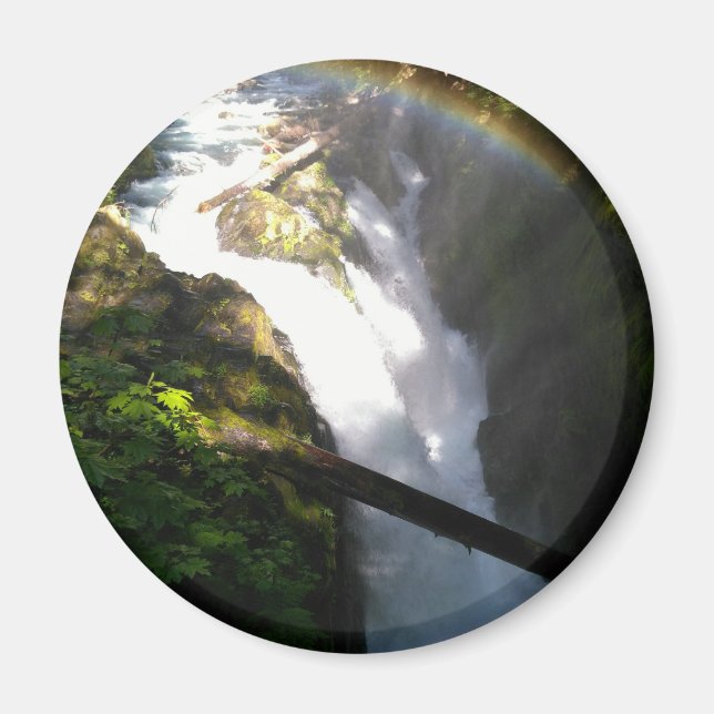 Sol Duc Falls Olympic National Square Tile Magnet (Front)