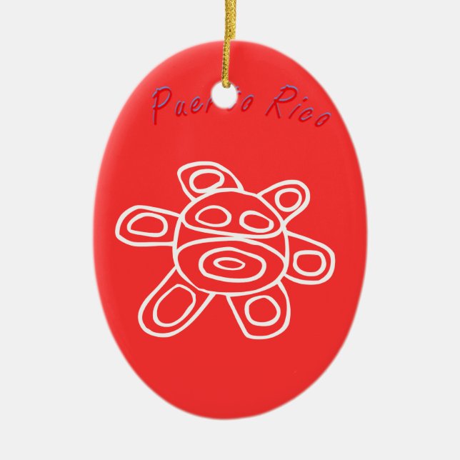 Sol Taino de Jayuya Ceramic Ornament (Front)