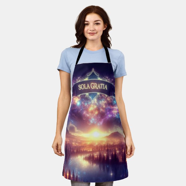 Sola Gratia Grace Alone Christian Reformed Solas  Apron (Worn)