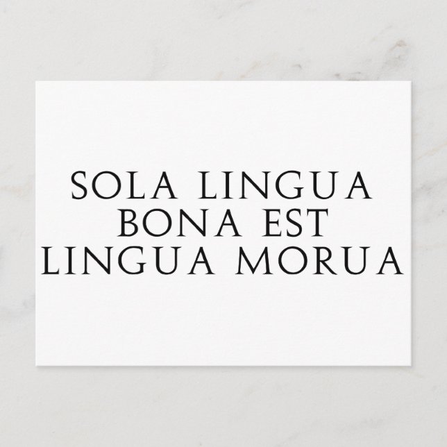 Sola Lingua Bona Postcard (Front)