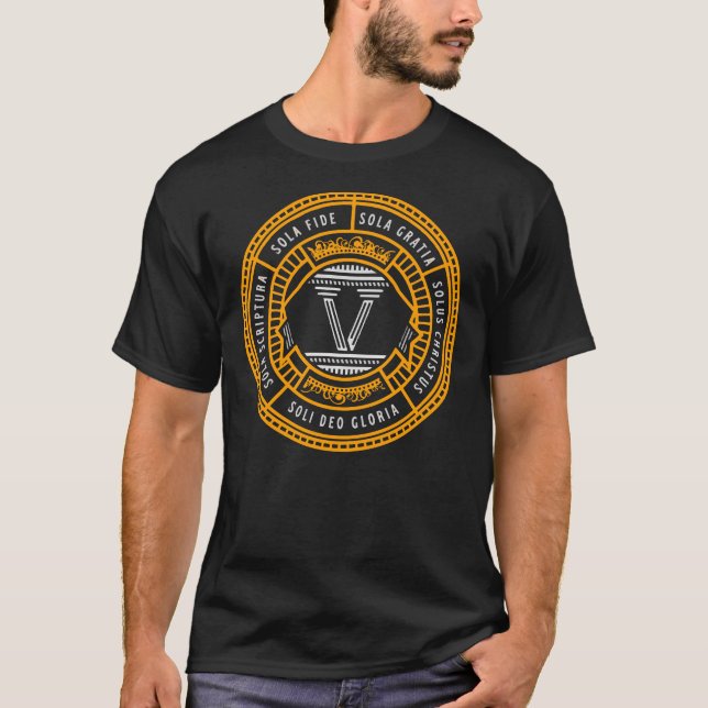 Sola Scriptura Protestant Reformation 5 Solas T-Shirt (Front)