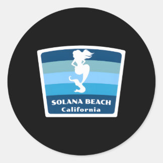 Solana Beach California Ca Mermaid Vacation Classic Round Sticker