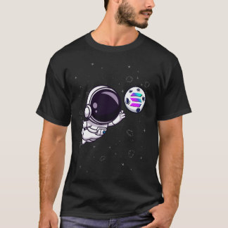 Solana Crypto Astronaut Reaching Moon Crypto Funny T-Shirt