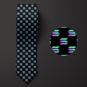 Solana Logo Cryptocurrency Pattern Tie