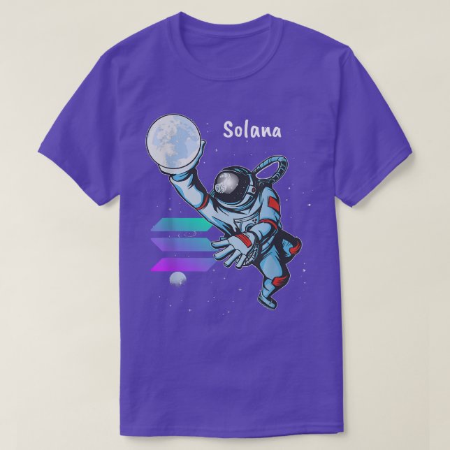 Solana SOL Space Man Astronaut Dunk Crypto Cryptoc T-Shirt (Design Front)