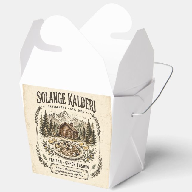 Solange Kalderi Restaurant Front Logo & Back Menu  Favour Box (Open)