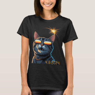 Solar 2024 Eclipse Cat Wearing Eclipse Glasses 1 T-Shirt
