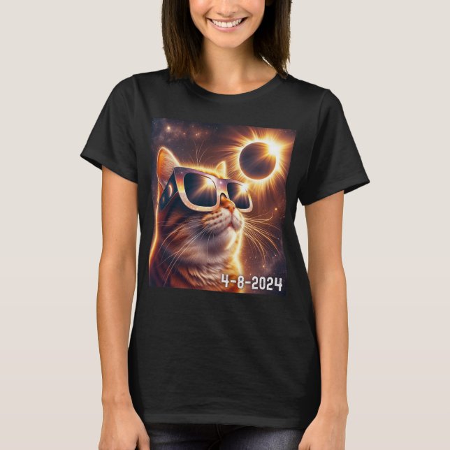 Solar 2024 Eclipse Wearing Gles  T-Shirt (Front)