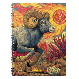 Solar Aries Ram Zodiac Notebook